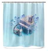Arctic Ice Floes Shower Curtain with serene icy design.